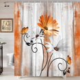 thumbnail image 4 of Cortina de ducha Veivian Rustic Farmhouse Orange Daisy de 70 x 75 pulgadas, 4 of 7