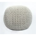 thumbnail image 5 of Round Pouf Ottoman Hand Knitted 100% Cotton Pouf Foot Stool - Knitted Bean Bag - Floor Chair for Living Room Bedroom - Foot Rest for Couch (20 Diameter x 14 Height) - Pumpkin Orange, 5 of 12