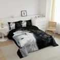 thumbnail image 2 of Black and White Wolf Comforter Set for Wolf Lovers Bedding Sets Full, Moon Wolves Design Bed Comforter Set Adults 3D Digital Animal Duvet Set Soft Microfiber Quilt for All Season, 2 of 6