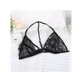 thumbnail image 3 of Women Adjusted-Straps Sexy Floral Lace Bra Lingerie Bustier Sheer Bralette Unpadded Crossback Brassiere Sleepwear Crop Top, 3 of 8