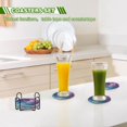 thumbnail image 6 of Yayeee 6 PCS Drink Coasters with Holder Set Woven Absorbent Round Tabletop Hot Pad, Galaxy Pattern, 6 of 7