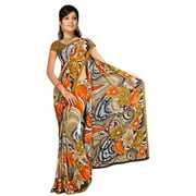 Daya Georgette Printed Casual Saree Sari Bellydance fabric