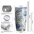 thumbnail image 6 of 20 Oz Pioneer Flower Coffee Tumbler Double Wall Insulated Stainless Steel Water Bottle | Metal Reusable Thermoses Flask with Cup Cap | Leak & Sweat Proof with Anti-Dust Lid, 6 of 7