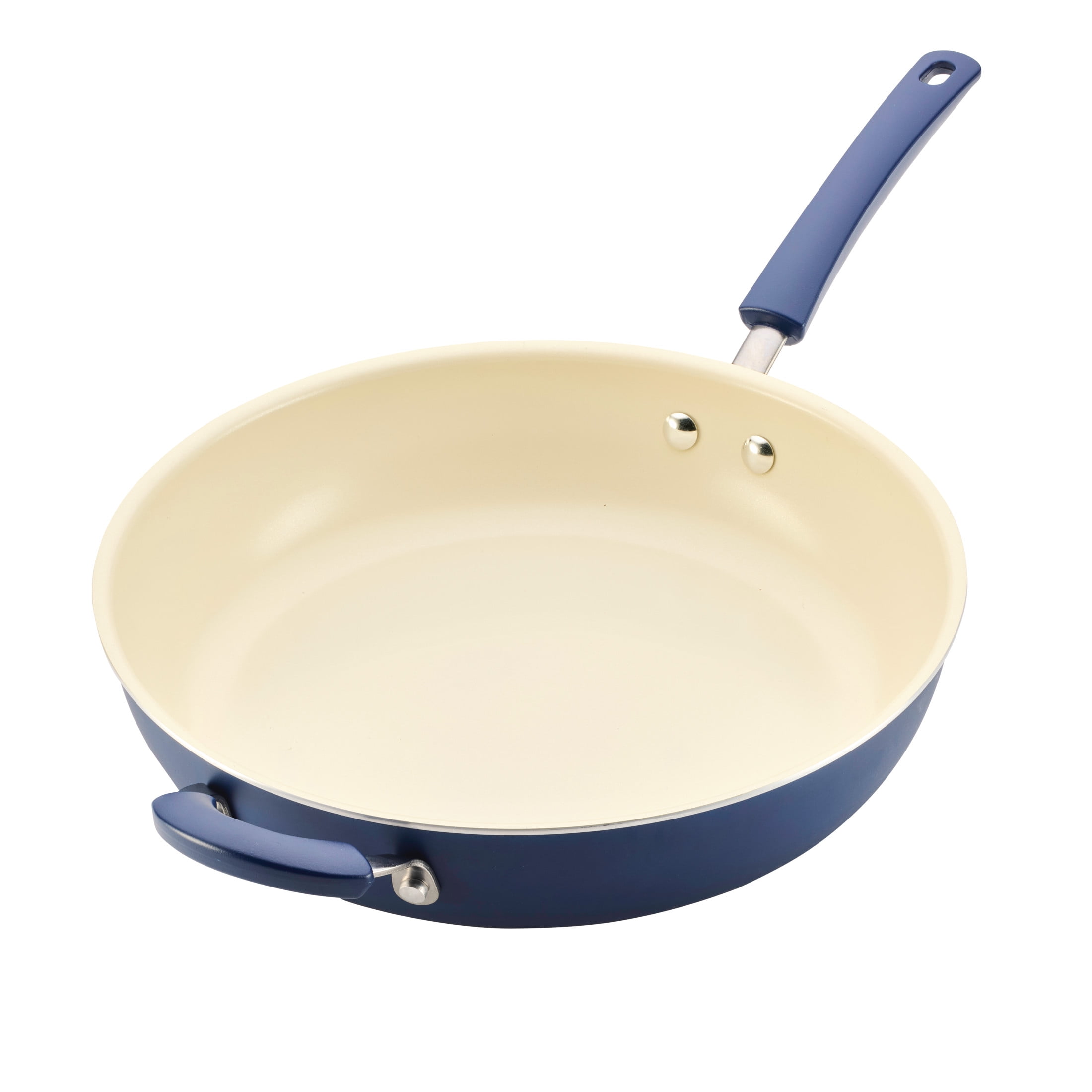 Farberware Easy Clean 12.5 Inch Ceramic Nonstick Frying Pan / Skillet with Helper Handle, Dishwasher Safe, Blue