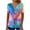 (DT 2)Multicolor, variant on Women's Print Summer Plus Size Daily Tops Short Sleeve Tunic Top Casual Lightweight Pullover Loose Fit Breathable with V-neck Button Pleats