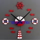 thumbnail image 3 of Mediterranean DIY 3D Wall Clock Home Wall Stickers Decoration Art Clock Red, 3 of 9