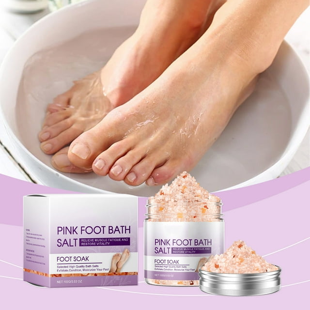 Fiudx Sales para Remojo de Pies, Sales de Baño Relajantes Naturales, Tratamiento con Piedra Pómez, Crema Hidratante para Pies, Revitalización Muscular, Experiencia de Spa En Casa, 100 G, Tamaño Ideal