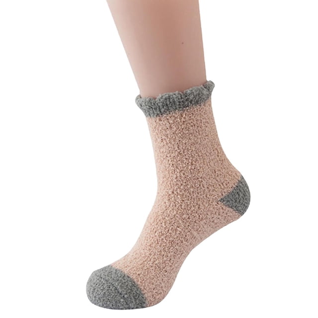 Socks Winter Solid Color Coral Velvet Plush Warm Socks Home Socks Ski Socks Moon Socks Sports Socks