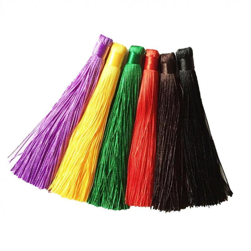 6pcs 6 Colors Silky Tassels Fringe Trim for Hanging Decoration Jewelry Making 