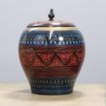 thumbnail image 4 of Natural Geo Blue/Red 8" Rosewood Jar, 4 of 4