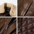 thumbnail image 5 of FLAVOR Men's Real Leather Bomber Jacket with Removable Collar Aviator (XL, Brown), 5 of 6