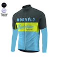 thumbnail image 3 of Morvelo - Maillot de ciclismo térmico de invierno de forro polar, manga larga, ropa de ciclismo para hombre, 3 of 5