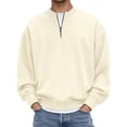 thumbnail image 3 of Quarter Zip Pullover Men Long Sleeve Stand Collar Lightweight Corduroy Shirt Plain Business Casual Work Shirts, 3 of 6
