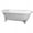 White-Silver, variant on Vintage Tub & Bath Kensington 66 Inch Cast Iron Double Ended Clawfoot Tub - Rim Faucet Drillings