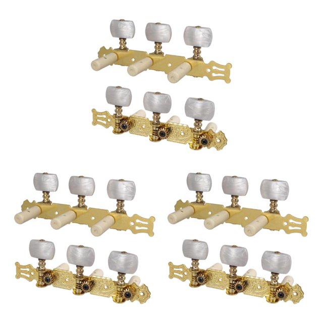 Decodeary Perle Blanc Premium Guitare Tuning Keys Pièce de Rechange pour la Durabilité de Longue Durée Type 2 3Set