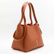 Christian Louboutin Women's Structured Tote Bag In Textured Leather With Metallic Emblem Brown