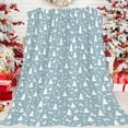 thumbnail image 2 of Winter Blue Throw Blanket Blue Woods Forest Animal Deer Christmas Tree Blanket Cozy Soft Lightweight Flannel Plush Blankets for Bed Couch Living Room Sofa Chair,40x50 Inch, 2 of 6