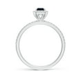 thumbnail image 2 of ANGARA Natural Emerald-Cut Sapphire Halo Engagement Ring in 14K White Gold for Women (Size-6x4mm) | September Birthstone, Birthday, Anniversary, Jewelry Gift for Women | Natural Blue Sapphire Ring, 2 of 8