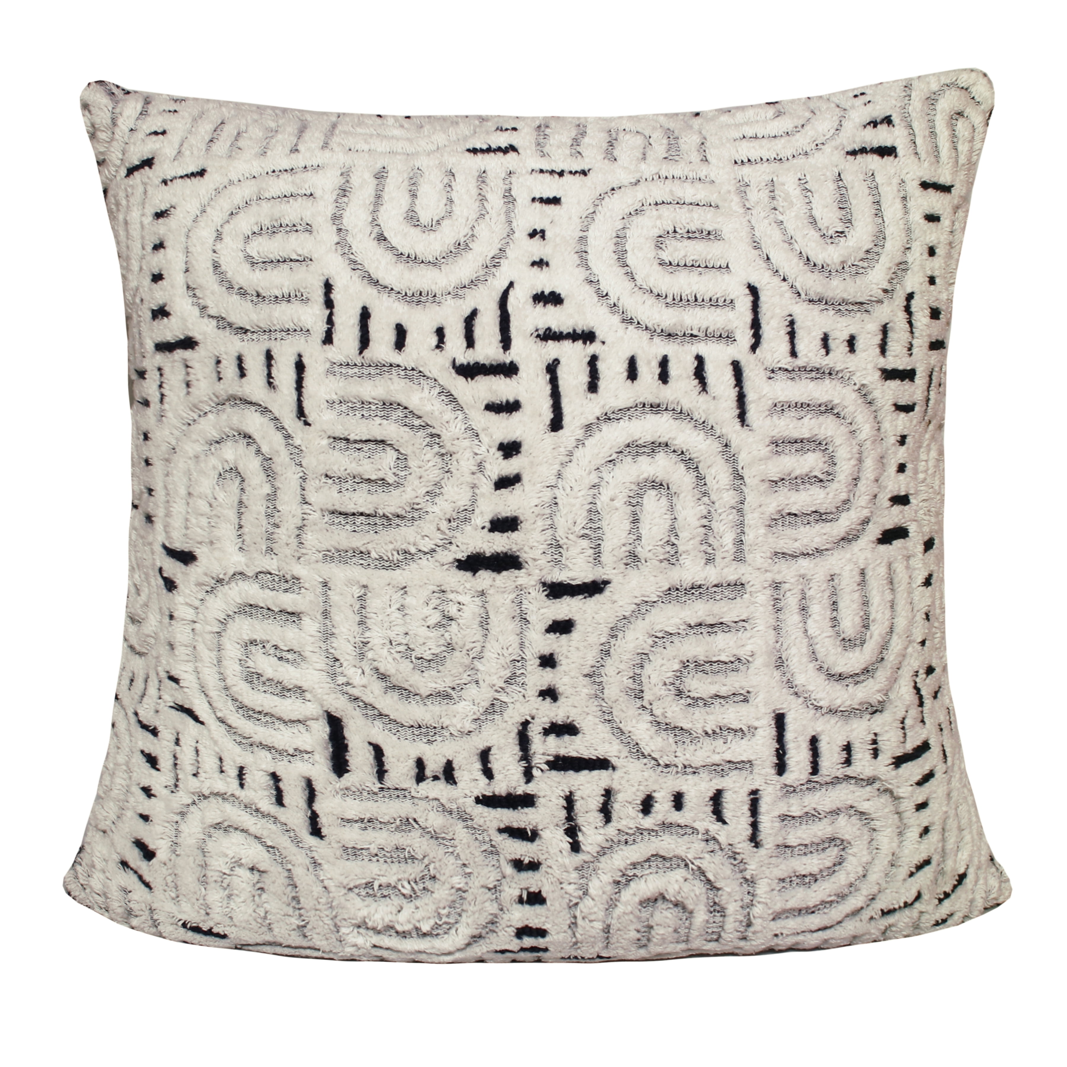 Harlow Hill Hope 30" x 30" White/Blue Geometric Cotton Blend Adult Decorative Throw Pillow Cover