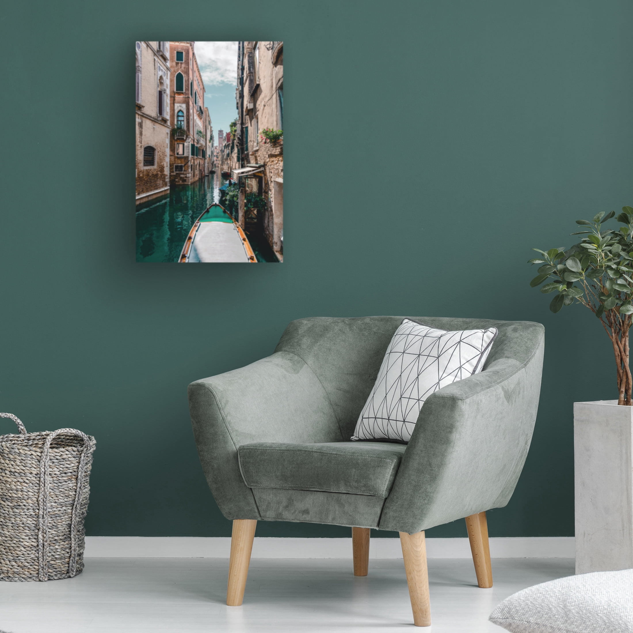 Trademark Fine Art Drita Stefan Boat on the river Canvas Wall Art