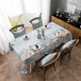 thumbnail image 4 of Blue Beige Coastal Rectangle Tablecloth, Beach Starfish Summer Eucalyptus Ombre Waterproof & StainResistant Tablecloth, Washable Oil-proof Table Cover for Dining/Party/Wedding/Buffet 60x102 In, 4 of 9
