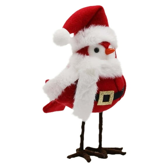 SUSHANG Flocked Red Bird Christmas Ornaments Collection | Elegant Decor with Scarves and Hats for Tree & Indoor Displays | Colorful Bird Designs for Holiday Decorating Themes