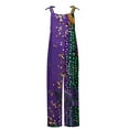 thumbnail image 4 of Moxiu Mardi Gras Overalls for Women Sparkly Sequin Glitter Sleeveless Wide Leg Pants Jumpsuits Carnival Party Bib Overalls 2025 Purple,XL, 4 of 5