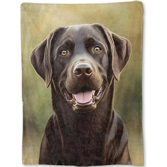 Black Lab Blanket Realistic Chocolate Labrador Dog Fleece Throw Gifts for Kids Adult Soft & Warm Lightweight for Rustic Modern Decor Pet Lovers and Room Home Accentsin 50"x60"