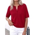 thumbnail image 3 of PRETTYGARDEN Women Spring Short Sleeve Cardigan Sweaters Button Down Knit Shirt Blouse Dressy Casual Tops Summer Outfits, 3 of 8