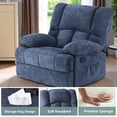 thumbnail image 5 of MAYEERTY Blue Oversized Rocking Recliner Sofa for Adults, Chenille, Ergonomic, Perfect for Living Room, 5 of 7