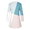 thumbnail image 4 of Robes d'Automne pour Femmes Col Rond Bloc de Couleur Robe à Manches Longues Décontractée Ample Tunique Évasée Mini Robes, 4 of 5
