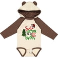 thumbnail image 3 of Inktastic Santa is Promoting Me to Big Brother Green Plaid Tree Boys Long Sleeve Baby Bodysuit, 3 of 5