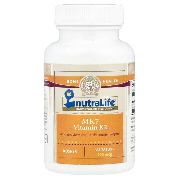 NutraLife MK7 Vitamin K2, 100 mcg, 365 Tablets
