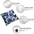 thumbnail image 4 of SHANXI Throw Pillow Covers Abstract Pattern Artistic Flower Beautiful Leaves Blue White Velvet Comfortable Decorative Couch 20x20in, 4 of 5