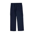 thumbnail image 5 of CIENVNSTG Mens Straight Leg Cargo Trousers Solid Color Multi Utility Side Pockets Elastic Waist Lightweight Breathable Casual Outdoor Daily Work Pants Navy 2XL, 5 of 7