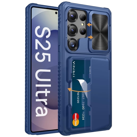 Funda Vihibii para Samsung Galaxy S25 Ultra con tarjetero, color azul