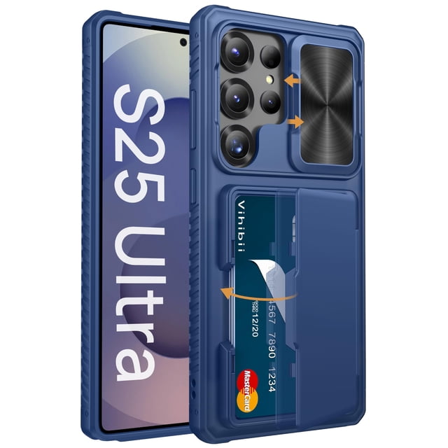 Funda Vihibii para Samsung Galaxy S25 Ultra con tarjetero, color azul