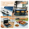 thumbnail image 6 of Electric Panini Press Grill Sandwich Maker 1200W Indoor Griddle LED Touch Non-Stick w/Drip Tray, 6 of 9