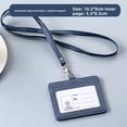 thumbnail image 1 of Neutral Minimalist Style PU Leather Protective Sleeve for ID Card Work Badge Student School Name Tag Lanyard Buckle Home Use, 1 of 5