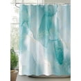 thumbnail image 2 of Teal Marble Shower Curtain, Golden Lines Modern Abstract Teal Ombre Waterproof Shower Curtain Set with 12 Hooks Lightweight Washable Fabric Shower Curtains for Bathroom 72x84 Inches, 2 of 6