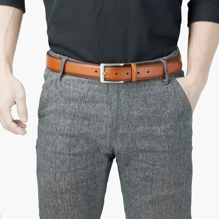 Fianmy Men's Leather Belt, Tan Handmade Classic photo 2