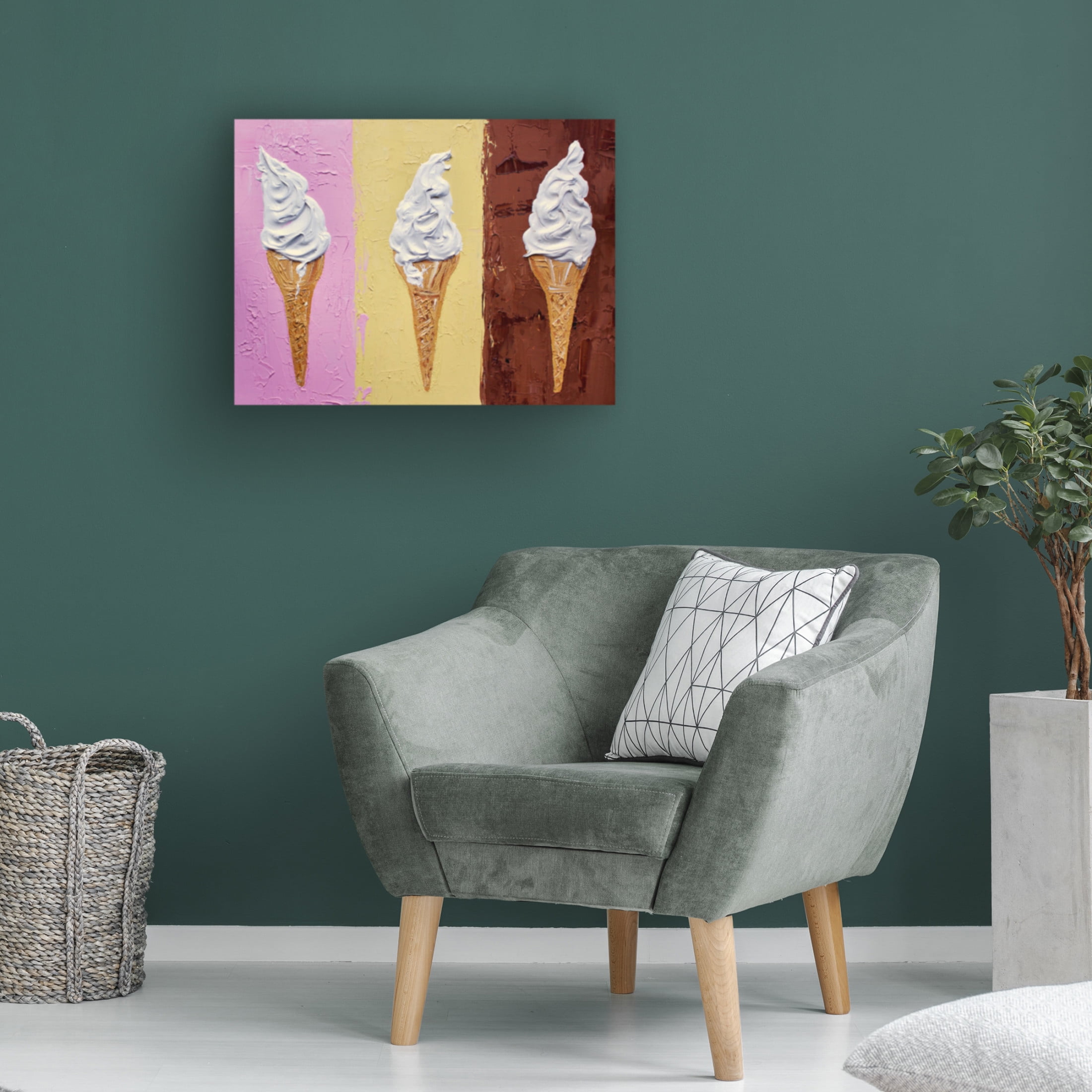 Trademark Fine Art Alice Straker Ice Creams On Neapolitan Canvas Wall Art