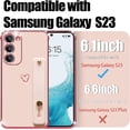 thumbnail image 5 of Compatible with Samsung Galaxy S23 5G Case for Women Girls£¬ Cute Heart Pattern TPU Plating case with Adjustable Wrist Strap case for Samsung Galaxy S23-Pink, 5 of 14