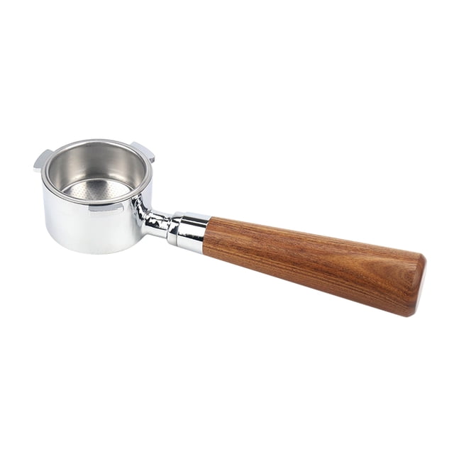 Porte-filtre sans fond de café de 51 mm avec panier-filtre et remplacement de poignée en bois pour Delonghi Ec680 Ec685 Machine à café-outil Filtres en alliage réutilisables Accessoires d'extraction