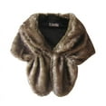 thumbnail image 3 of Elegant Bridal Wedding Long Faux Fox Fur Long Shawl Stole Wrap Shrug Scarf, 3 of 5