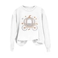 thumbnail image 5 of Arlun Halloween Funny Sweatshirt for Women Sequin Pumpkin Cart Graphic Printed Pullover Tops Long Sleeve Hoodless Shirt Casual Fall Fashion Sweatshirts for Everyday Wear White XL, 5 of 7