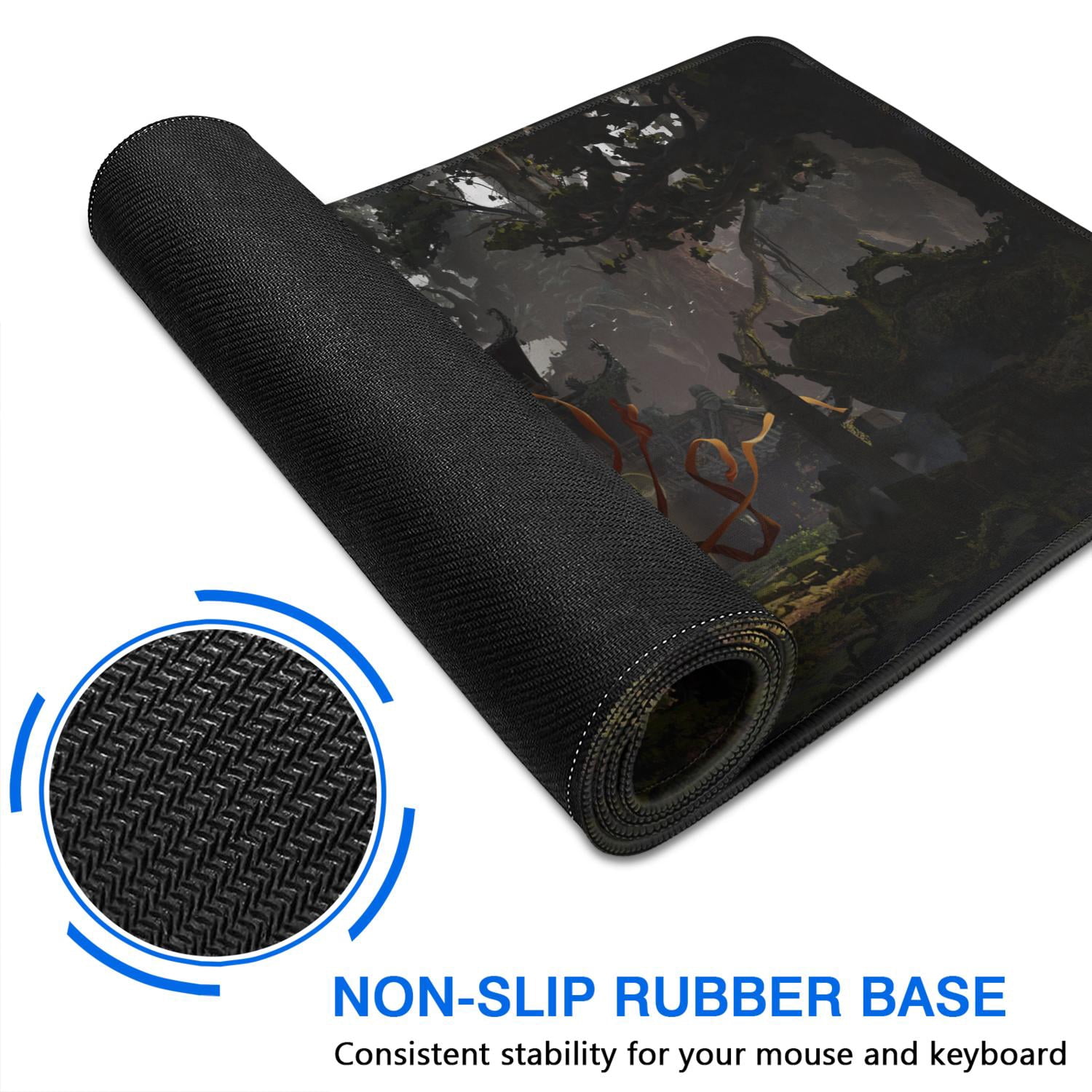 Wukong Gaming Mouse Pad Non Slip Cool Rubber Mousepads for Table Desk Ancient Buildings, Deep in the Forest Mousepad Gaming for Computer Wireless Mouse Decoration (31.5x15.7in)