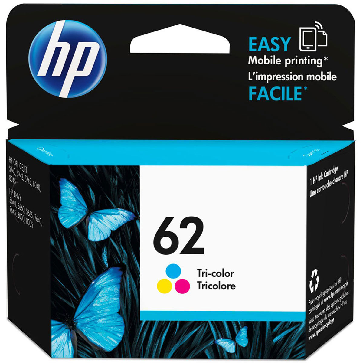 HP 62 Tri-Color Original Ink Cartridge