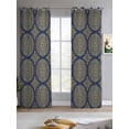 thumbnail image 2 of Traditional Tribe Sheer Curtains 84 Inch Length 2 Panels Set for Living Room/Bedroom, Retro Rustic Morocco Pattern Kitchen Curtains Grommet Semi-Sheer Curtains Drapes Window Treatments 52"x84"x2, 2 of 7