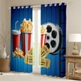 thumbnail image 2 of Manfei Vintage Movie Black Out Curtains for Kid, Theater Film Popcorn Curtains Pack of 2 (42x63 Each), Cinema Trictet Bedroom Curtains, Curtains and Drapes Home Decor, 2 of 6